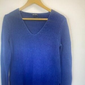 J.Crew Blue Boxy Chunky Knit VNeck Sweater